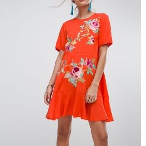 Orange embroidered sundress